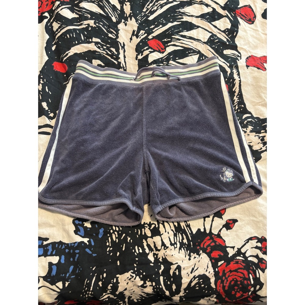 Paul Frank hello kitty. Velour Shorts Striped Waistband Anchor y2k Womens XL